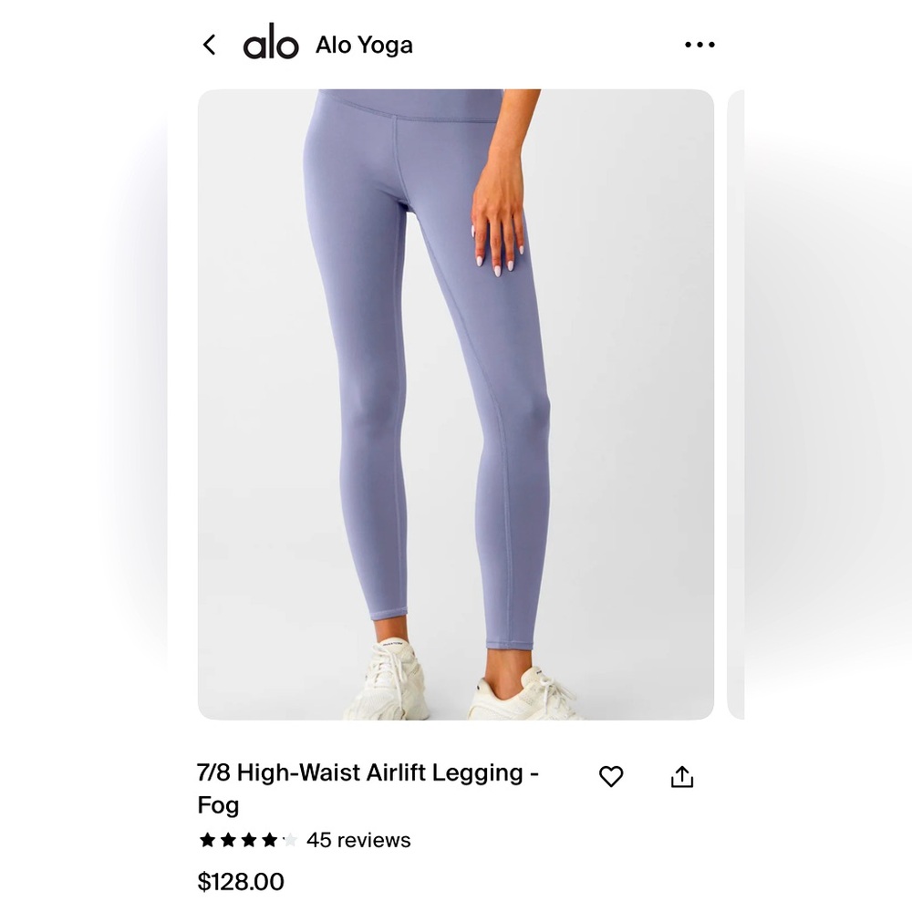 ALO yoga 7/8 high waist legging- washed once but never worn. Ribbed slate blue